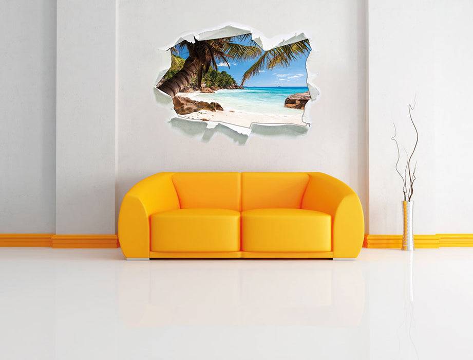 Pixxprint Palmenstrand Seychellen, 3D Wandtattoo Sonderangebot der Fabrik
