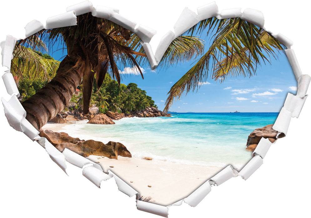 Pixxprint Palmenstrand Seychellen, 3D Wandtattoo Sonderangebot der Fabrik
