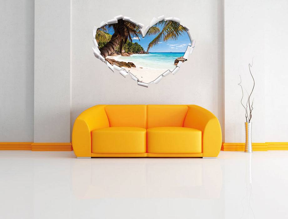 Pixxprint Palmenstrand Seychellen, 3D Wandtattoo Sonderangebot der Fabrik