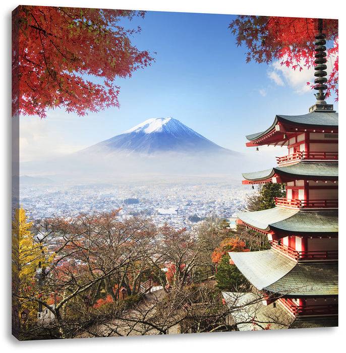Pixxprint Japanischer Tempel im Herbst, Leinwandbild Super Rabatt