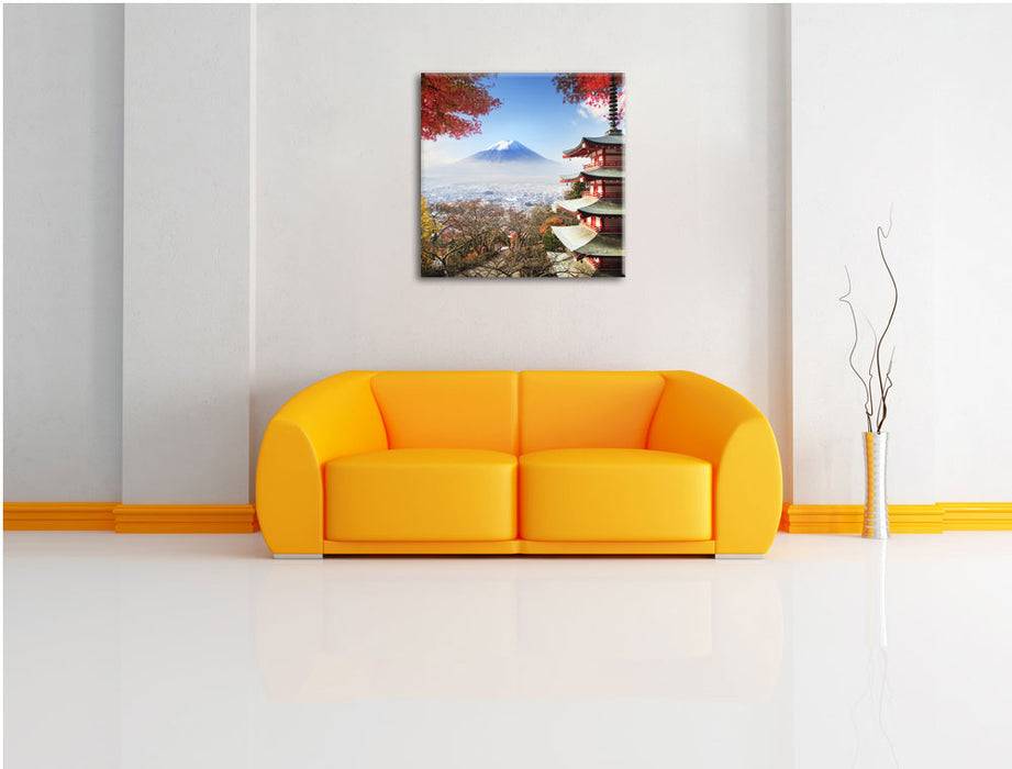Pixxprint Japanischer Tempel im Herbst, Leinwandbild Super Rabatt