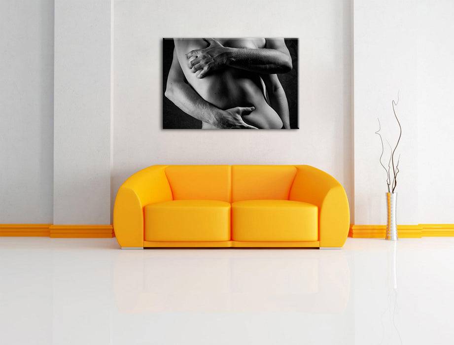 Pixxprint Sinnliche Umarmung von hinten nackt, Leinwandbild 50% Rabatt mit kostenlosem Versand