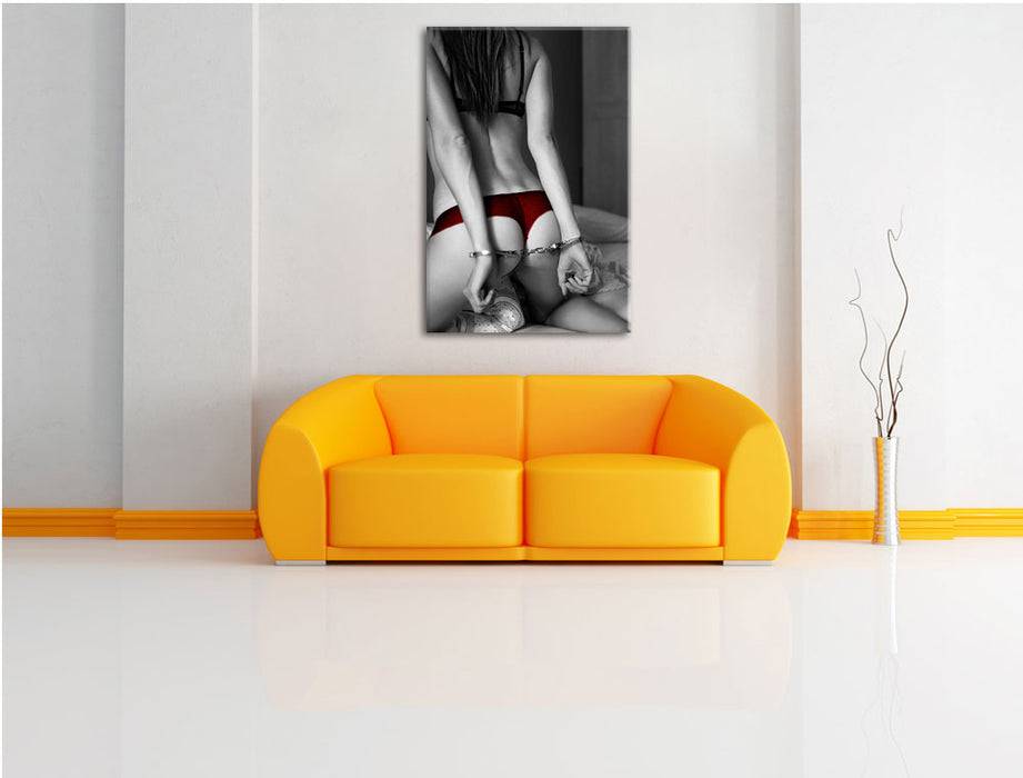 Pixxprint Sexy Frau in Unterwäsche, Leinwandbild Clearance-Verkauf