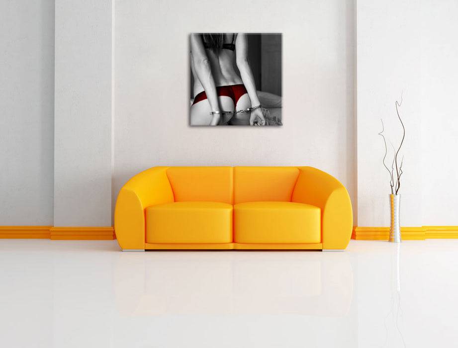 Pixxprint Sexy Frau in Unterwäsche, Leinwandbild Clearance-Verkauf