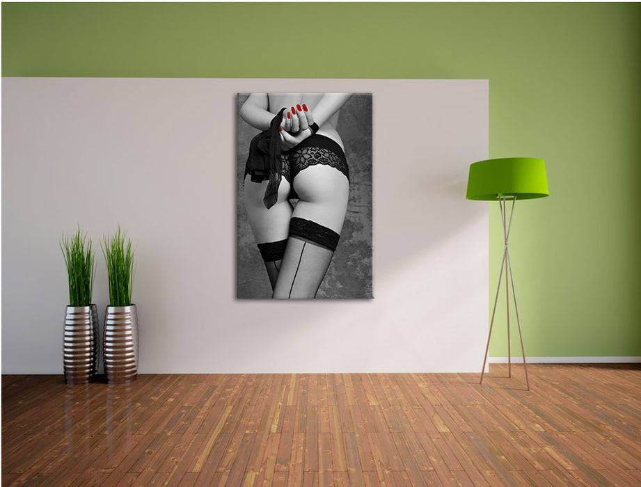 Pixxprint erotische Spitzen-Dessous, Leinwandbild Kostenloser Versand international
