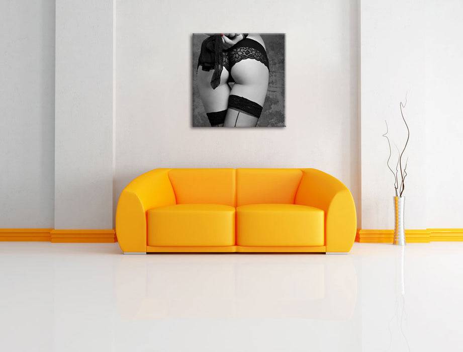 Pixxprint erotische Spitzen-Dessous, Leinwandbild Kostenloser Versand international