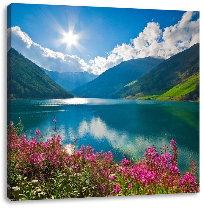 Pixxprint Blumenwiese See, Leinwandbild Fabrikladen