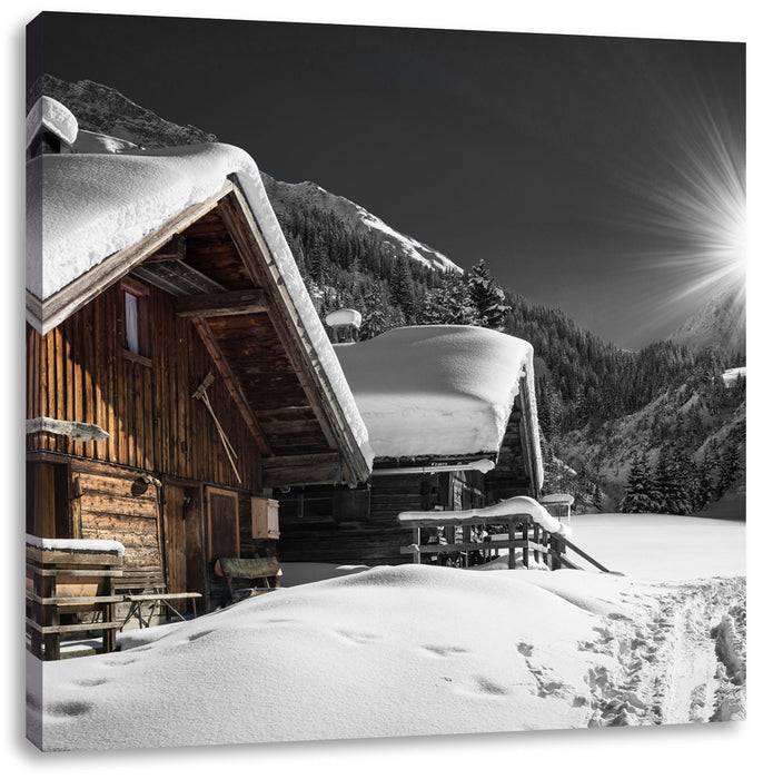 Pixxprint Alpenhütten, Leinwandbild Speichern exportieren