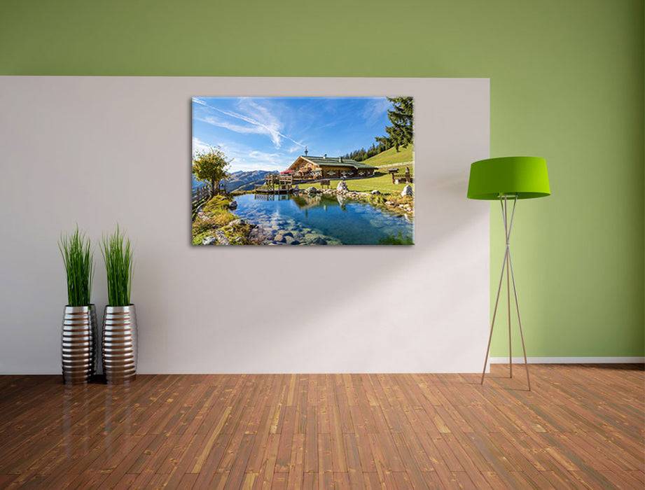 Pixxprint Schönes Haus in den Alpen, Leinwandbild 2025