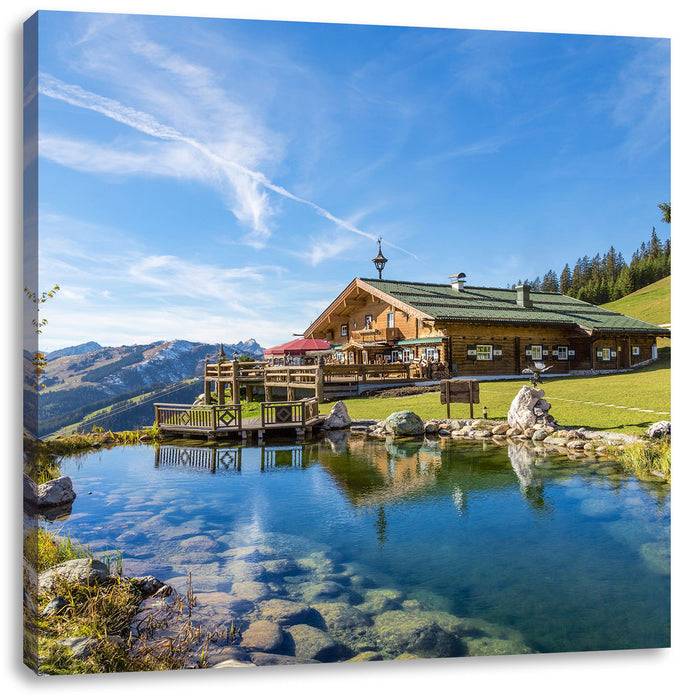 Pixxprint Schönes Haus in den Alpen, Leinwandbild 2025