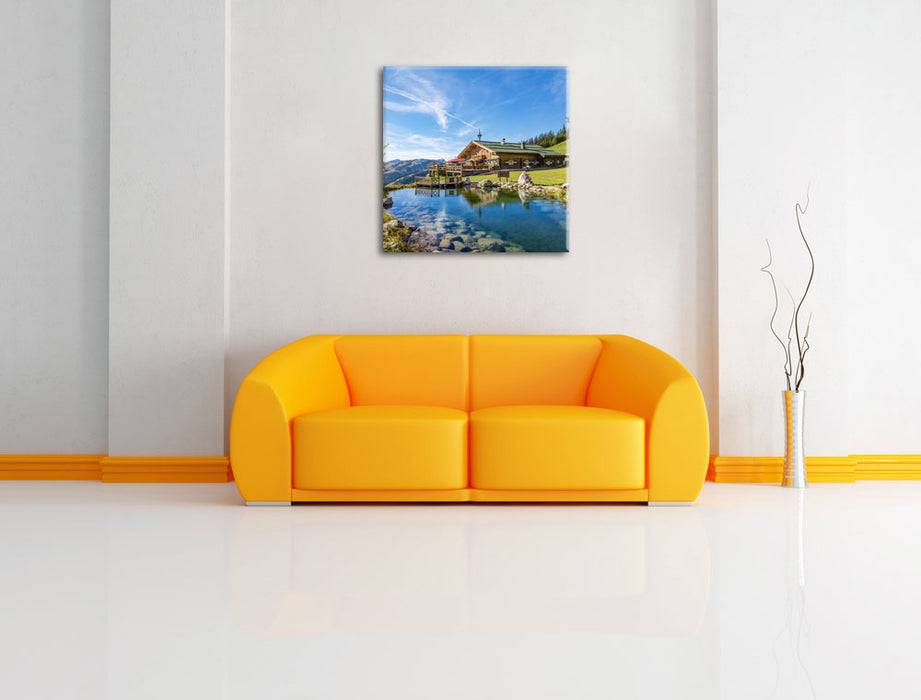 Pixxprint Schönes Haus in den Alpen, Leinwandbild 2025