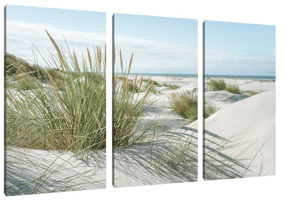 Pixxprint Grasige Dünenlandschaft am Meer, Leinwandbild Auslauf