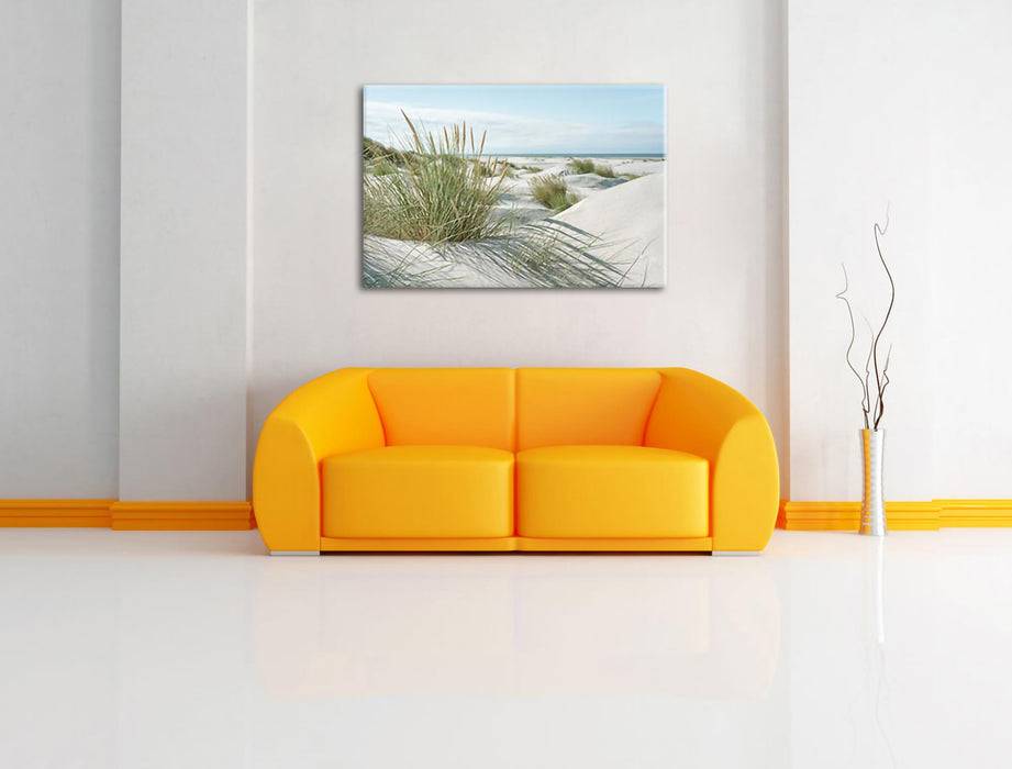 Pixxprint Grasige Dünenlandschaft am Meer, Leinwandbild Auslauf