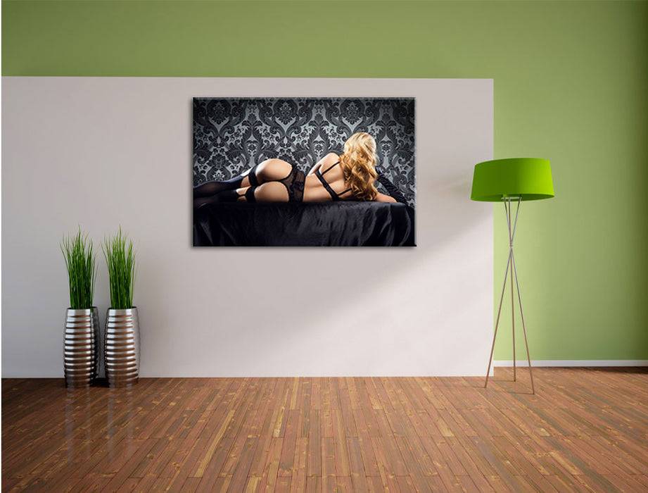 Pixxprint schöne Frau in sexy Dessous, Leinwandbild Großer Ausverkauf
