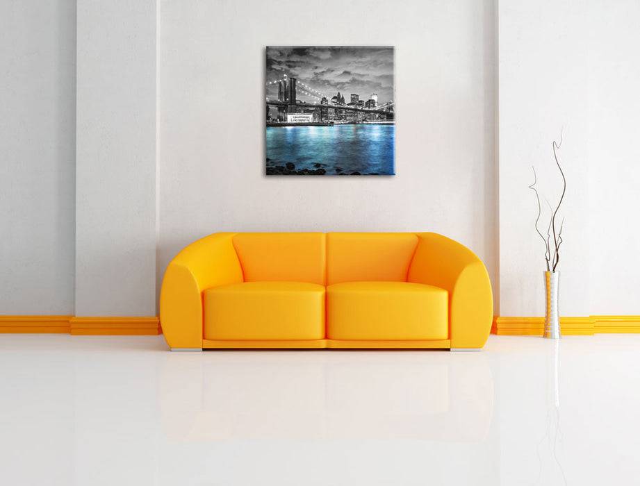 Pixxprint New York Skyline B&W, Leinwandbild Exklusivangebot
