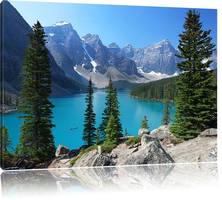 Pixxprint Moraine Lake kanadische Berge, Leinwandbild