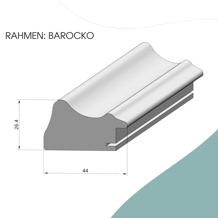 Pixxprint Spiegelrahmen Barocko Farbe: Blattgold (Dekor) | Wandspiegel in 11 Größen Vatertagsangebot