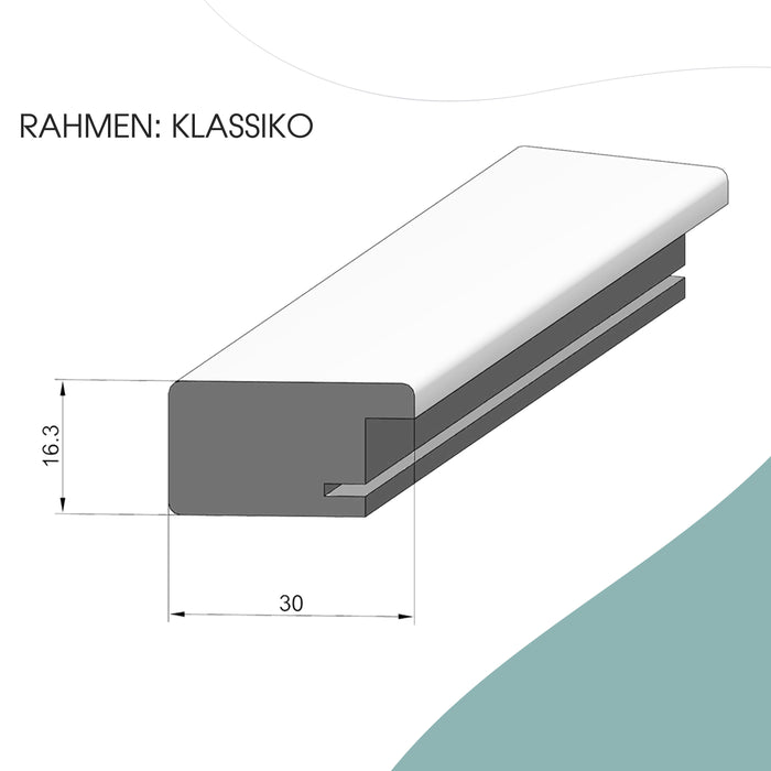 Pixxprint Spiegelrahmen Klassiko, Farbe: Marmor | Wandspiegel in 11 Größen Blitzangebot