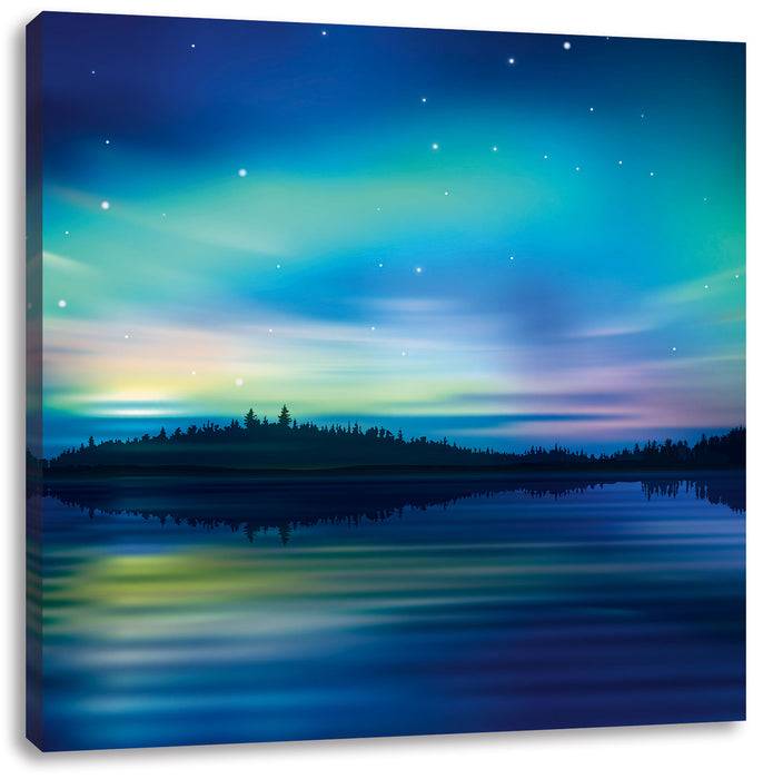 Pixxprint Finnische Polarlichter, Leinwandbild Nur noch ein Tag übrig
