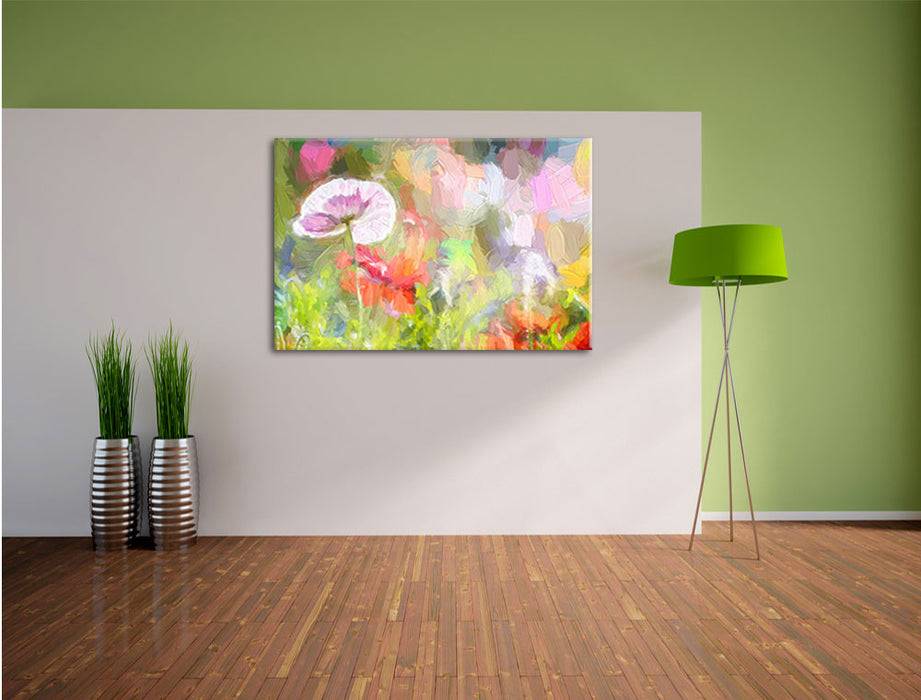 Pixxprint Kalifornischer Mohn im Frühling, Leinwandbild Riesige Rabatte