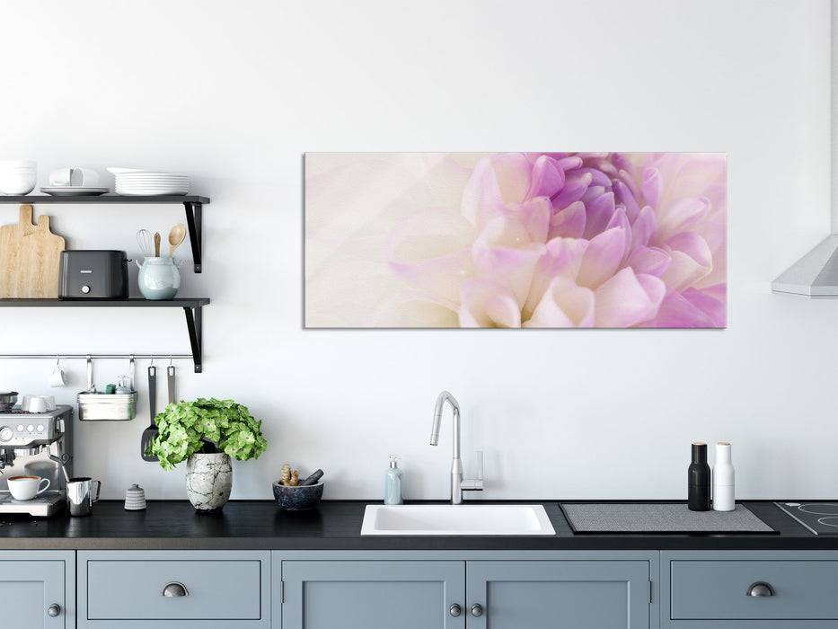 Pixxprint Blüte mit lila Blütenblätter, Glasbild Panorama Versandkostenfrei