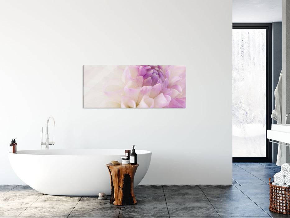 Pixxprint Blüte mit lila Blütenblätter, Glasbild Panorama Versandkostenfrei