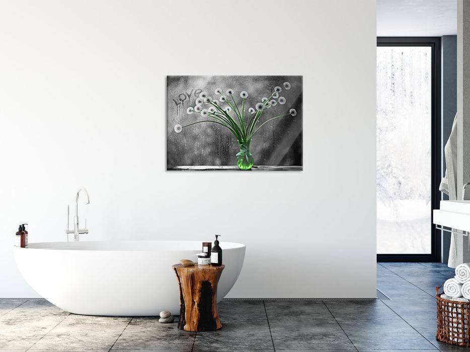 Pixxprint Pusteblumen bei Regen, Glasbild Exklusivangebot