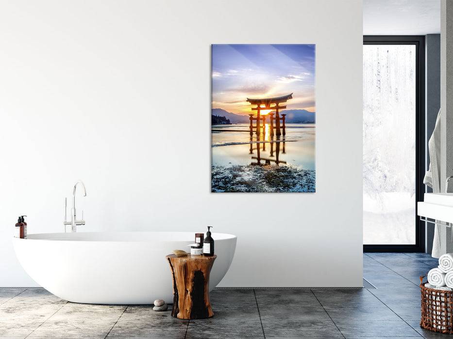 Pixxprint Torii Gate in Miyajima Japan, Glasbild Osterangebot