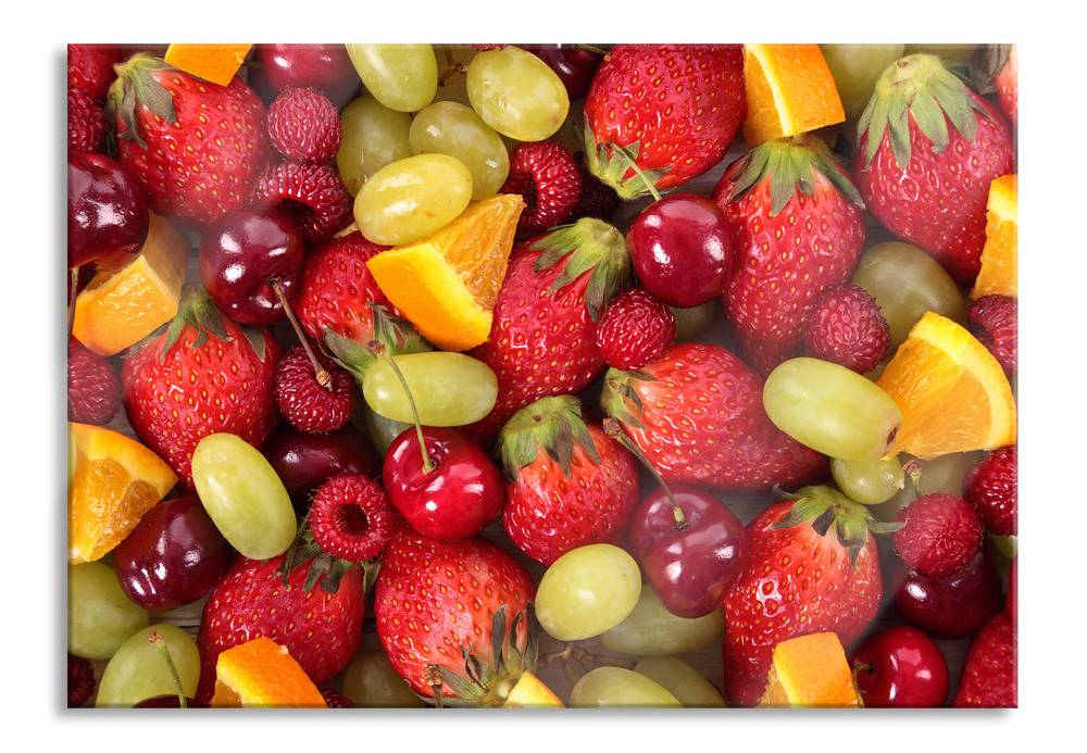 Pixxprint Leckere Früchte, Glasbild