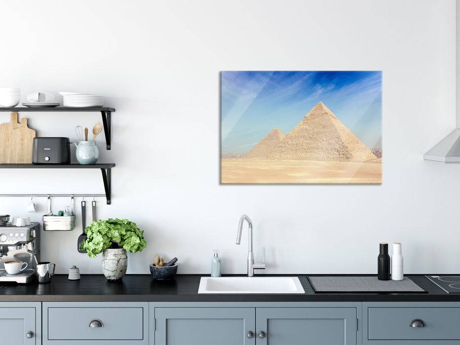 Pixxprint Beeindruckende Pyramiden von Gizeh, Glasbild Kauf eins, bekomm eins gratis