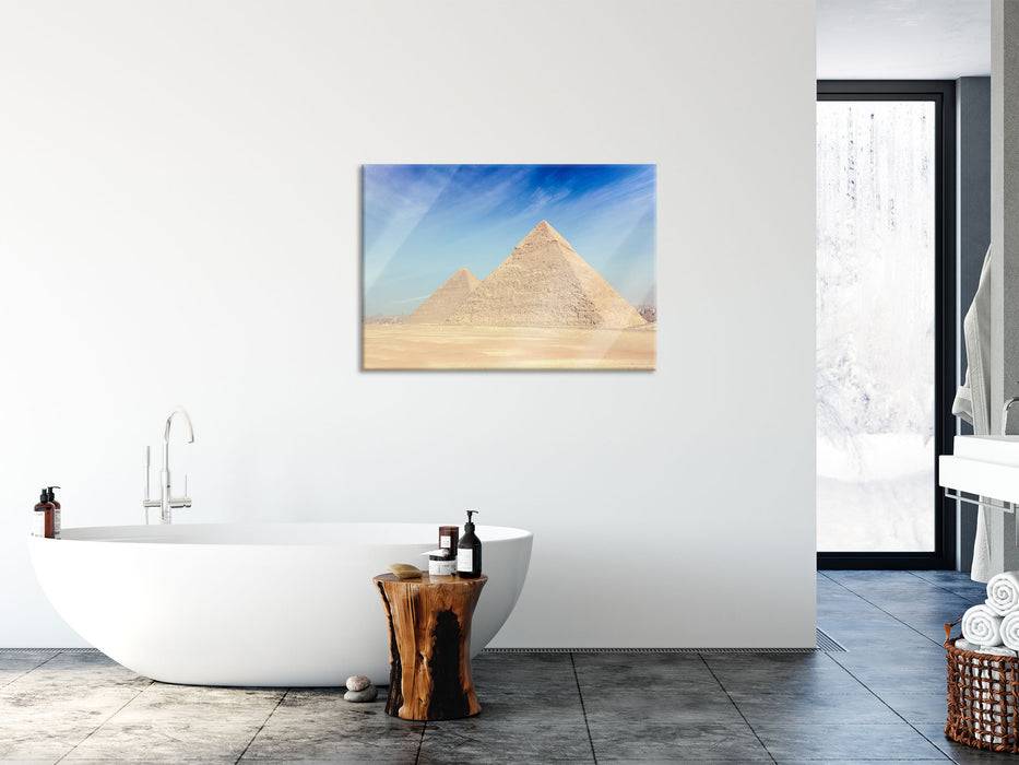 Pixxprint Beeindruckende Pyramiden von Gizeh, Glasbild Kauf eins, bekomm eins gratis