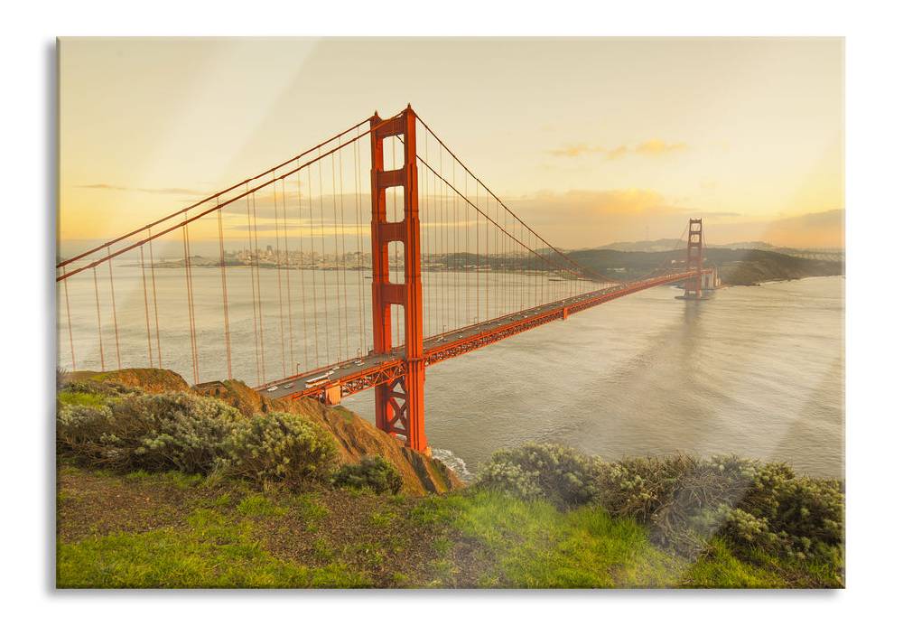 Pixxprint Prächtige Golden Gate Bridge, Glasbild