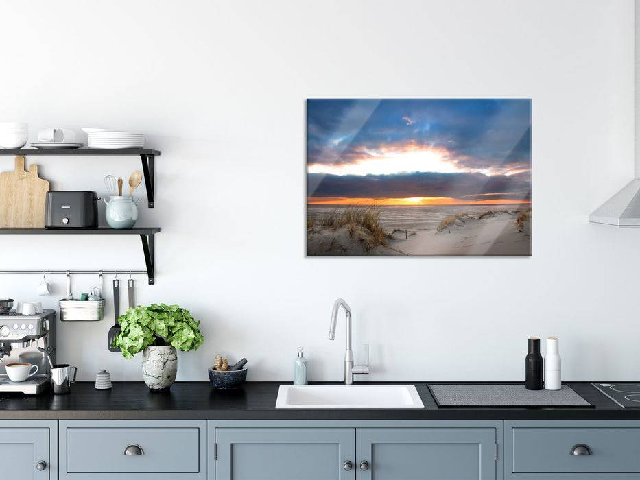 Pixxprint Sanddüne an der Nordsee, Glasbild VIP-Rabatte