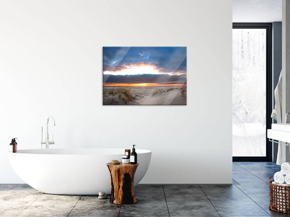 Pixxprint Sanddüne an der Nordsee, Glasbild VIP-Rabatte