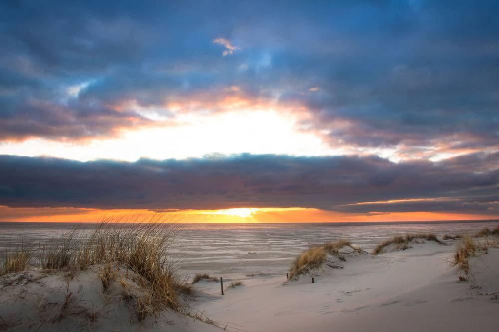 Pixxprint Sanddüne an der Nordsee, Glasbild VIP-Rabatte