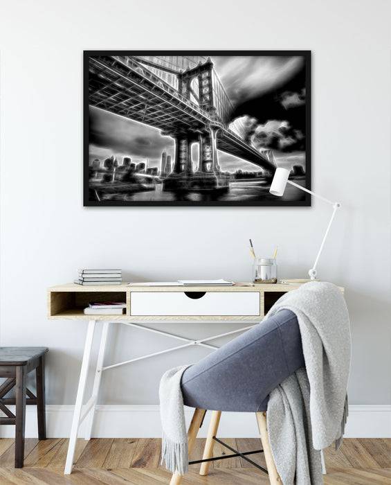 Pixxprint Gewaltige Brücke, Poster mit Bilderrahmen Sonderangebot