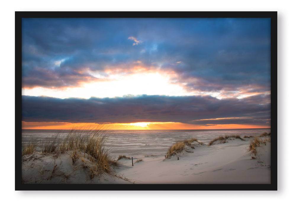 Pixxprint Sanddüne an der Nordsee, Poster mit Bilderrahmen