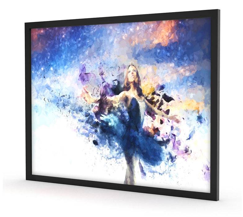 Pixxprint tanzende Ballerina, Poster mit Bilderrahmen Begrenztes Angebot