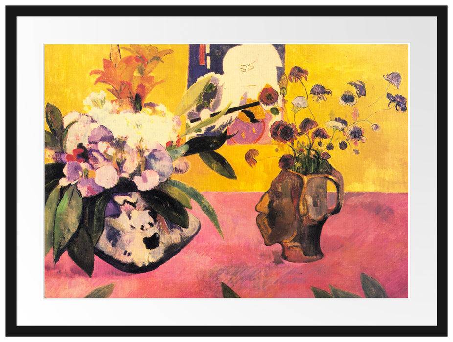 Pixxprint Paul Gauguin - Stillleben mit japanischer Grafik , im Galerie-Passepartout Bilderrahmen Online Shopping