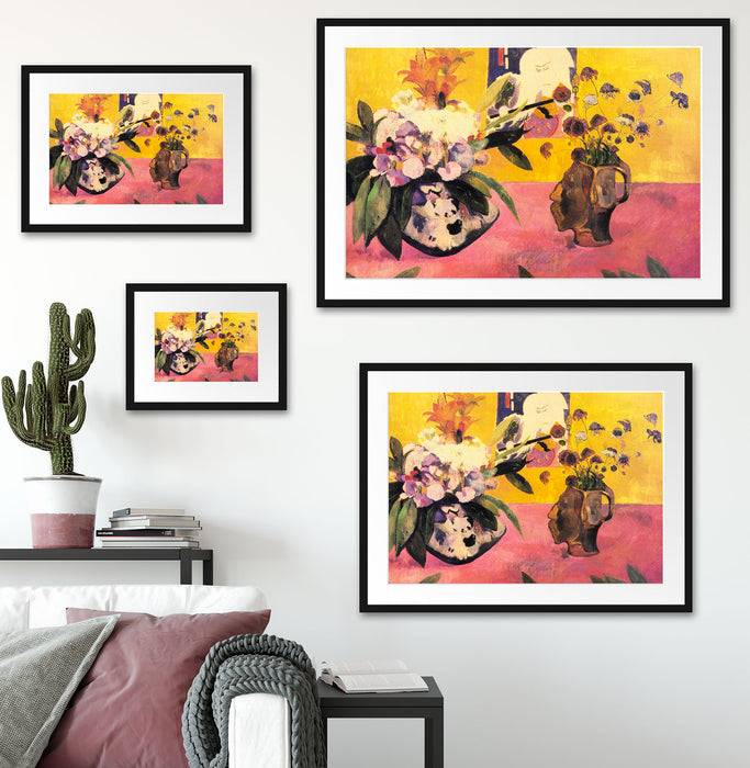 Pixxprint Paul Gauguin - Stillleben mit japanischer Grafik , im Galerie-Passepartout Bilderrahmen Online Shopping
