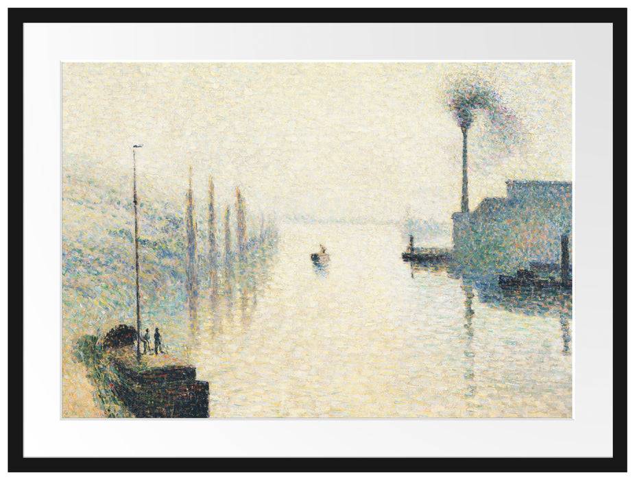 Pixxprint Camille Pissarro - L'Île Lacroix RouenThe Effect of, im Galerie-Passepartout Bilderrahmen Preisnachlass