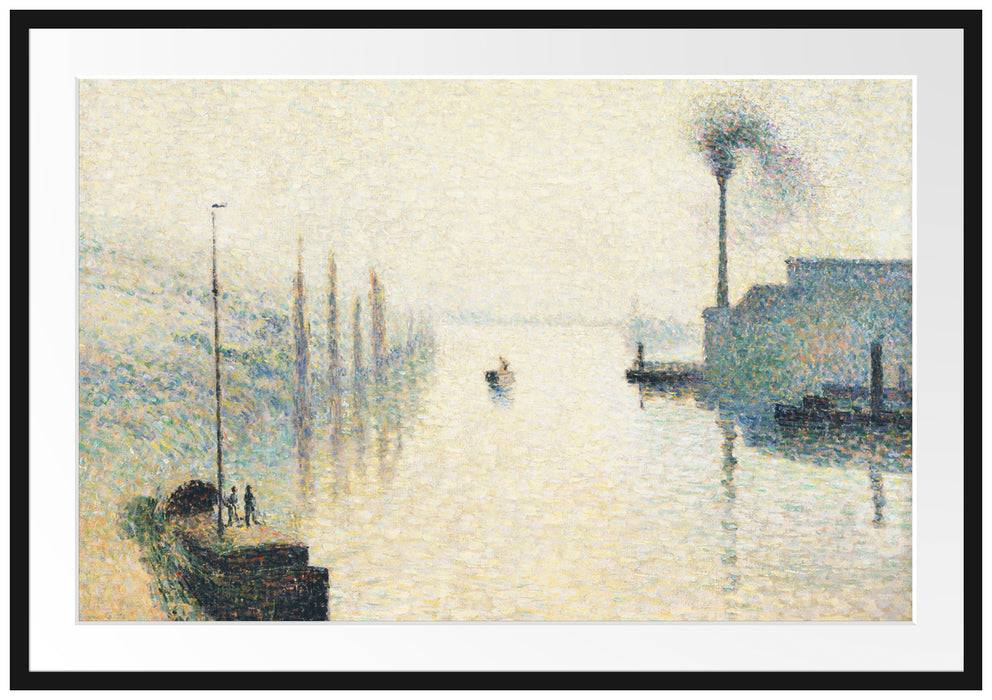 Pixxprint Camille Pissarro - L'Île Lacroix RouenThe Effect of, im Galerie-Passepartout Bilderrahmen Preisnachlass
