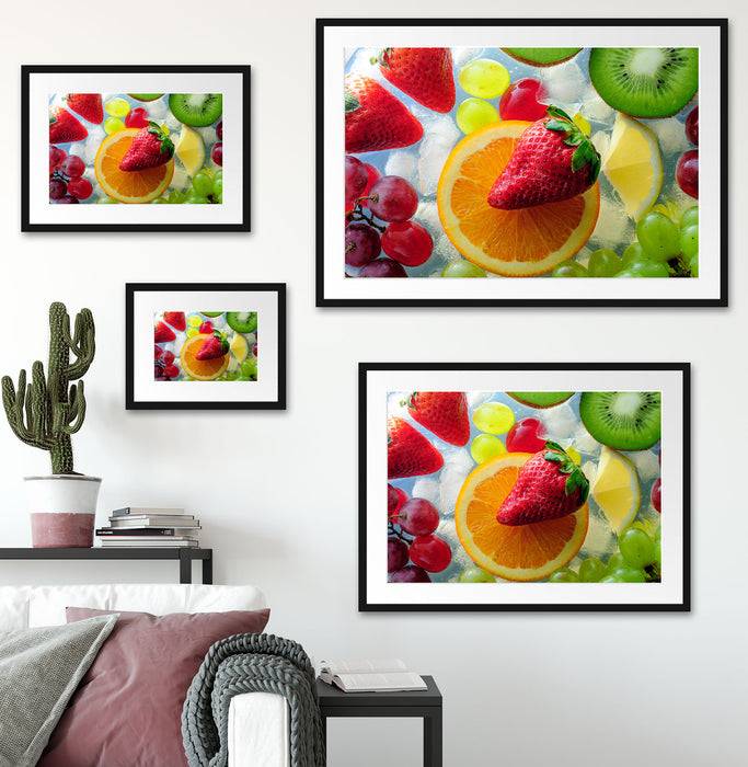 Pixxprint Leckeres buntes Obst, im Galerie-Passepartout Bilderrahmen Tägliche Deals