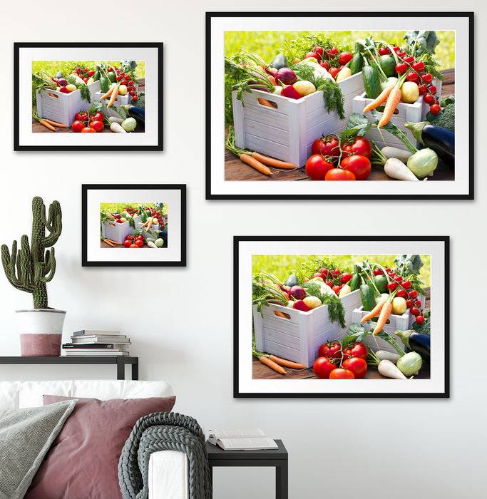 Pixxprint Knackiges frisches Gemüse, im Galerie-Passepartout Bilderrahmen Riesige Ersparnisse