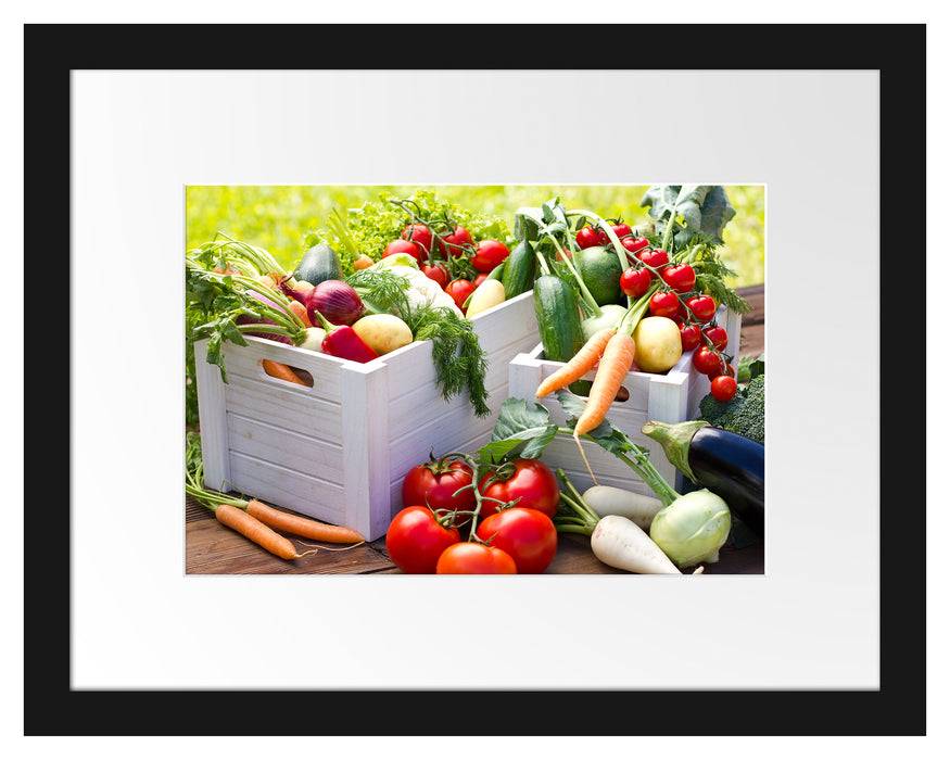 Pixxprint Knackiges frisches Gemüse, im Galerie-Passepartout Bilderrahmen Riesige Ersparnisse