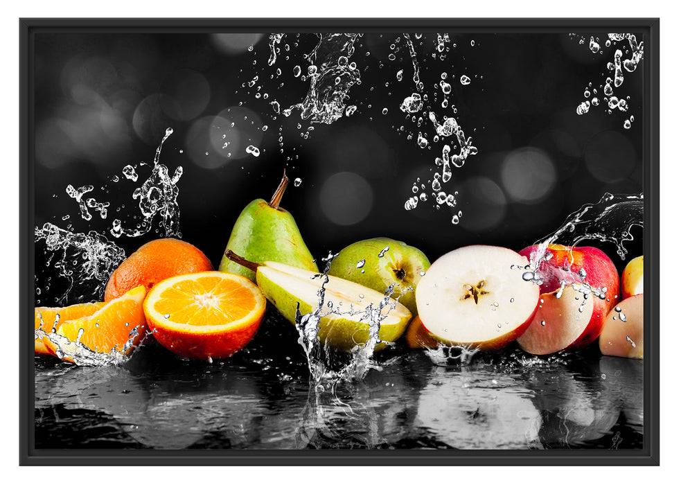 Pixxprint Früchte im Wasser, im Schwebe-Effekt Bilderrahmen