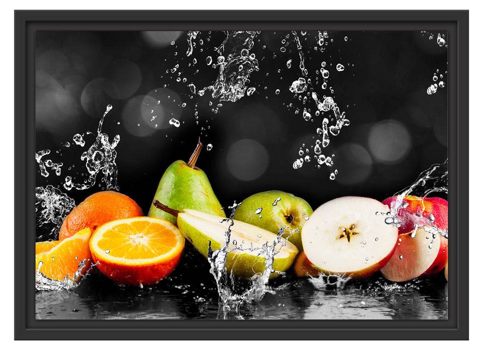 Pixxprint Früchte im Wasser, im Schwebe-Effekt Bilderrahmen 50% Rabatt für begrenzte Zeit