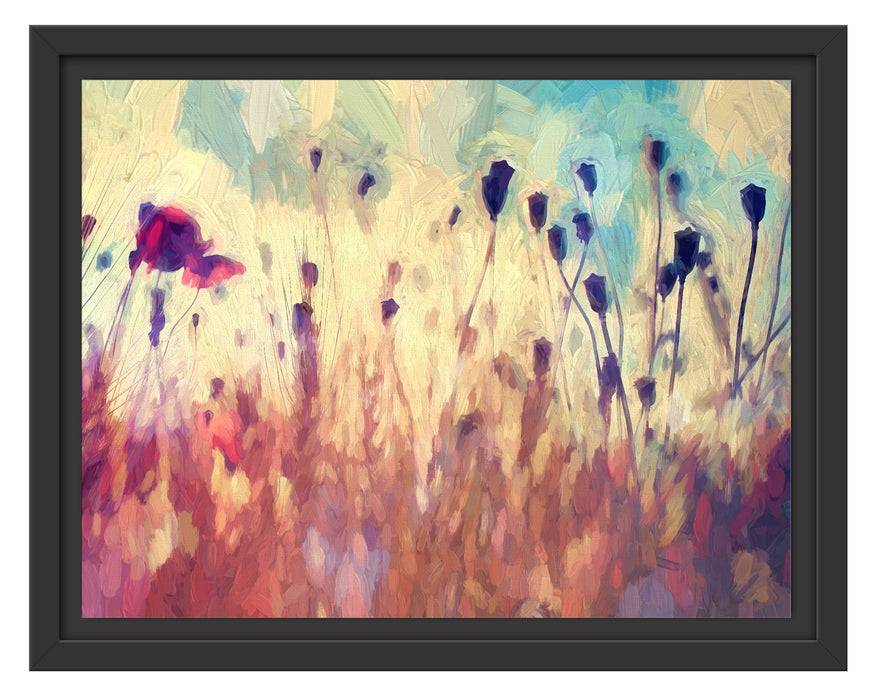 Pixxprint Mohn im Weizenfeld Kunst, im Schwebe-Effekt Bilderrahmen Verkauf
