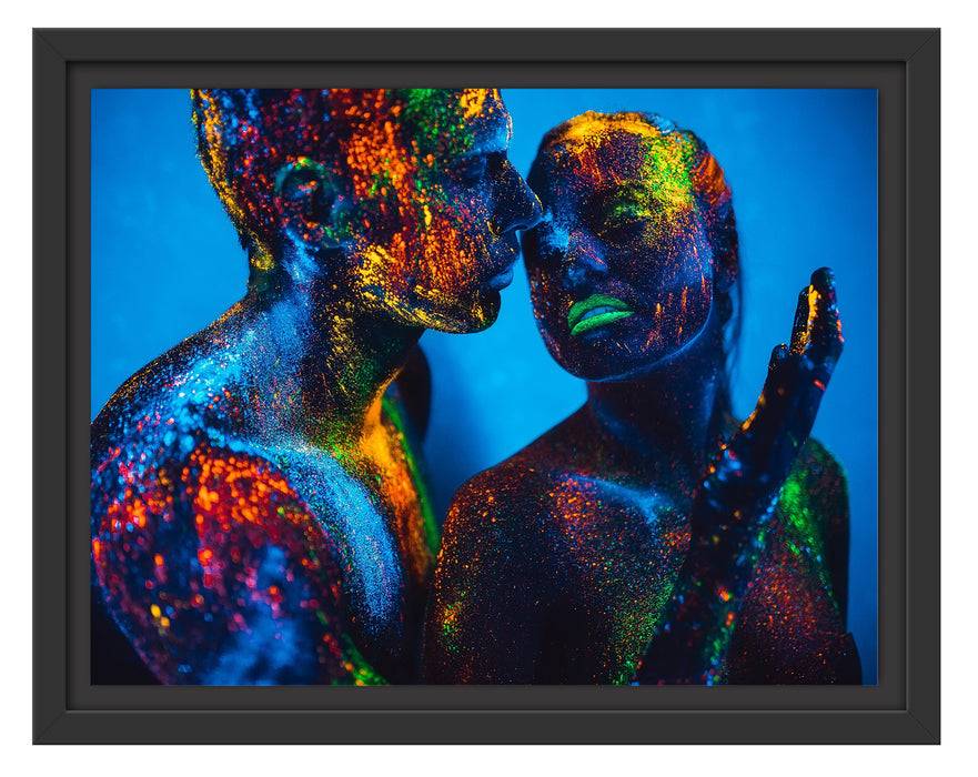 Pixxprint Menschen mit Pulver, im Schwebe-Effekt Bilderrahmen Angebote