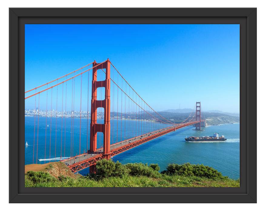 Pixxprint Golden Gate Bridge in USA, im Schwebe-Effekt Bilderrahmen Limitierter Zeitrabatt